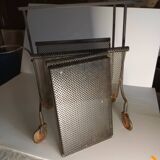 Serving trolley attributed to Mathieu Matégot in perforated metal
