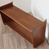 Vintage solid oak wall shelf, 1950