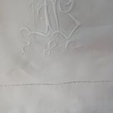 Sheet hand embroidered thread monogram A.B.