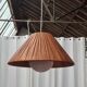 Suspension scandinave en rotin et verre opalin