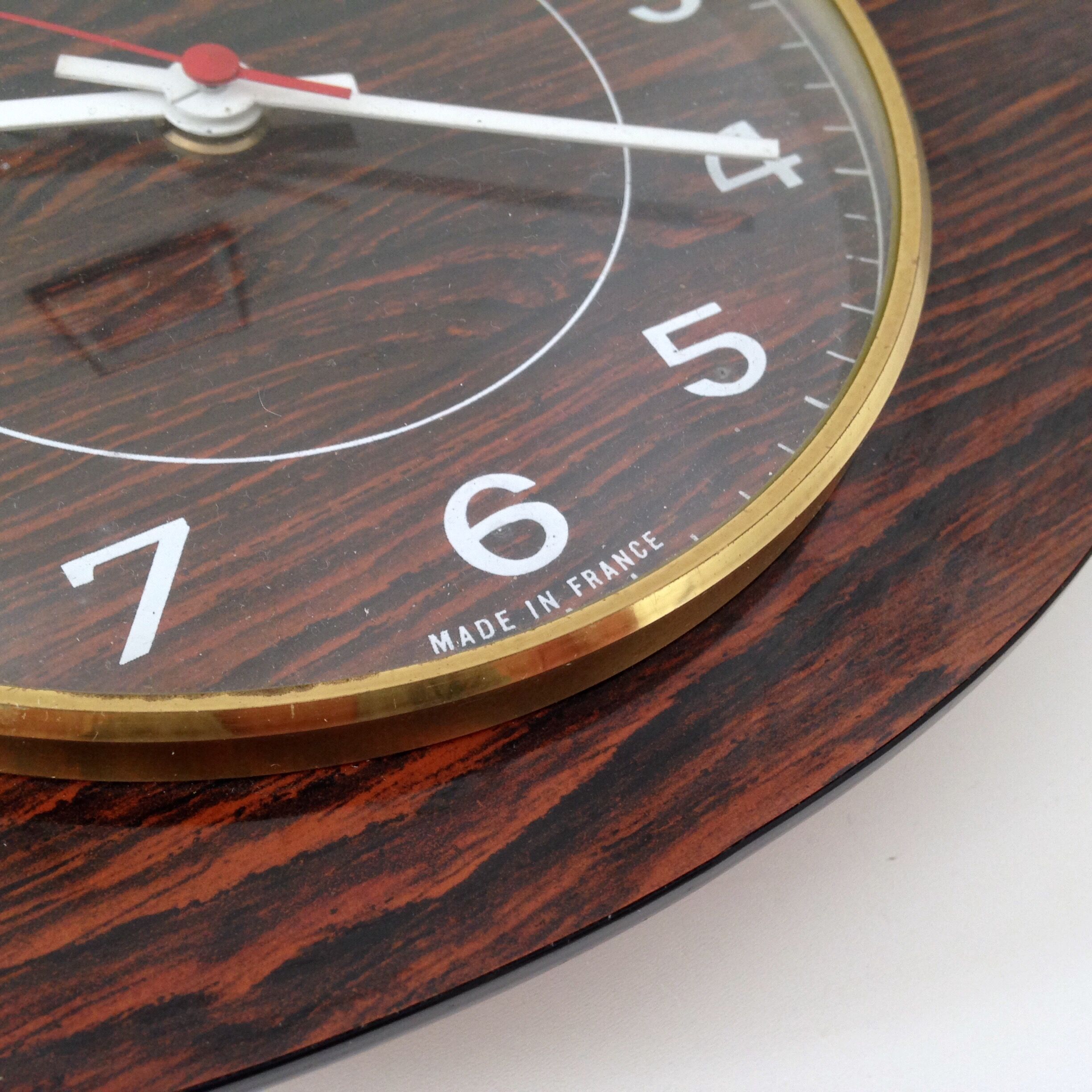 Bayard clock in formica, Made in France year 50