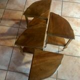 pedestal table, walnut side table