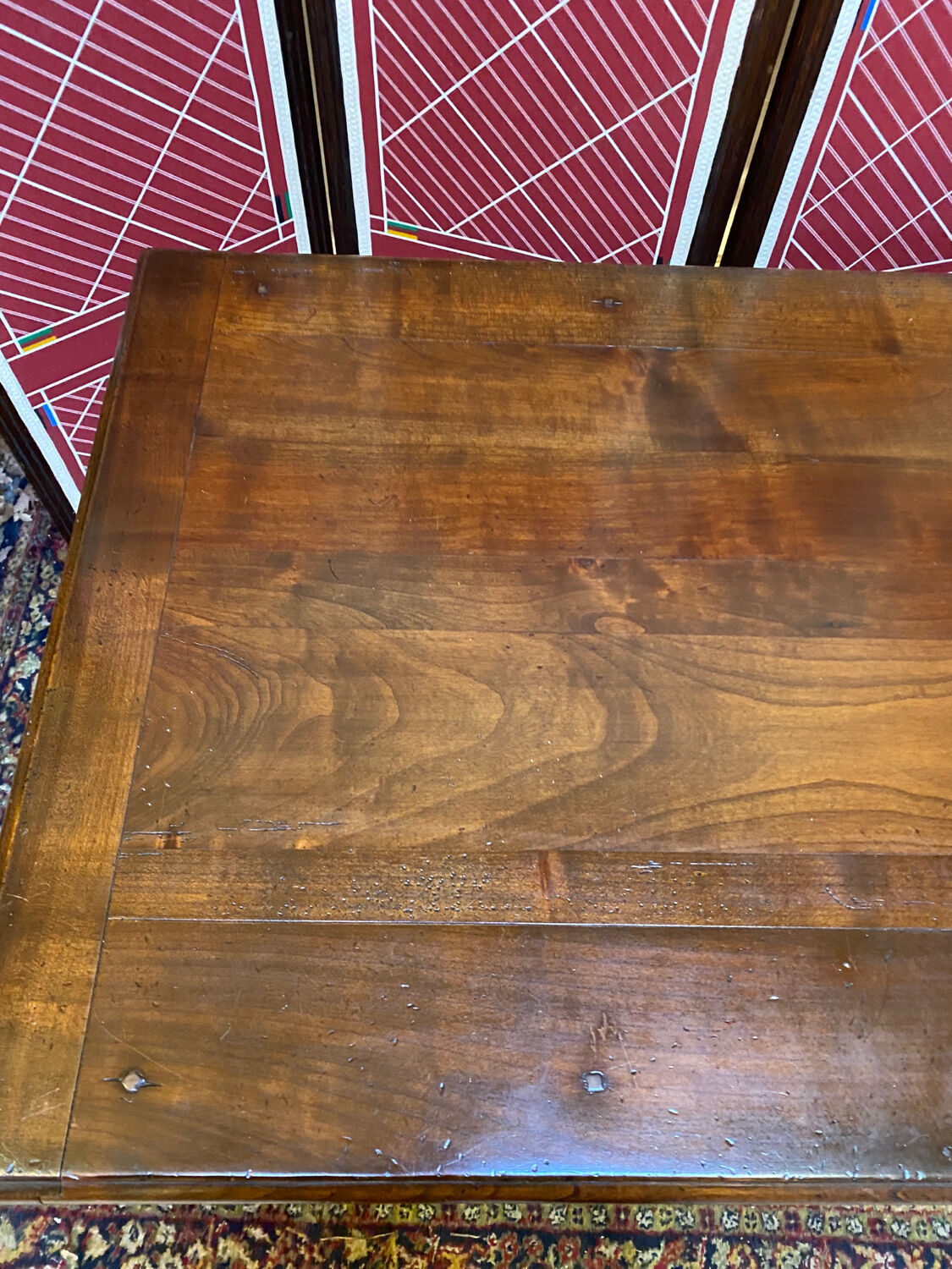 Solid wood desk pegged turned feet