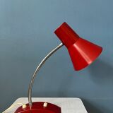 Flexible desk lamp vintage space age red