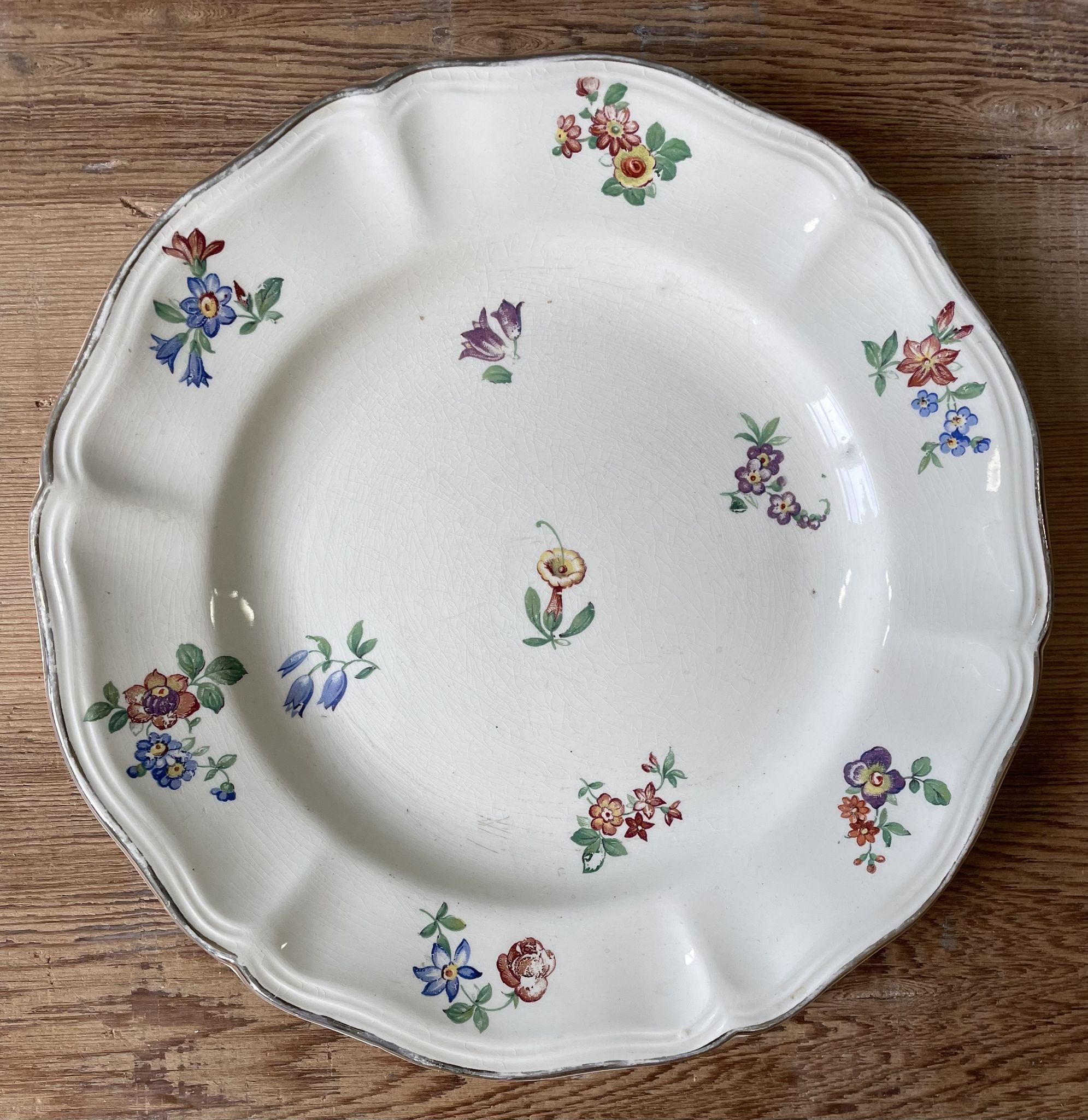 Set of 4 flat plates Sarreguemines France