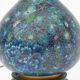 Baluster vase in blue cloisonné enamel mounted in lamp