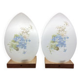 Pair of opaline lamps design 1950.