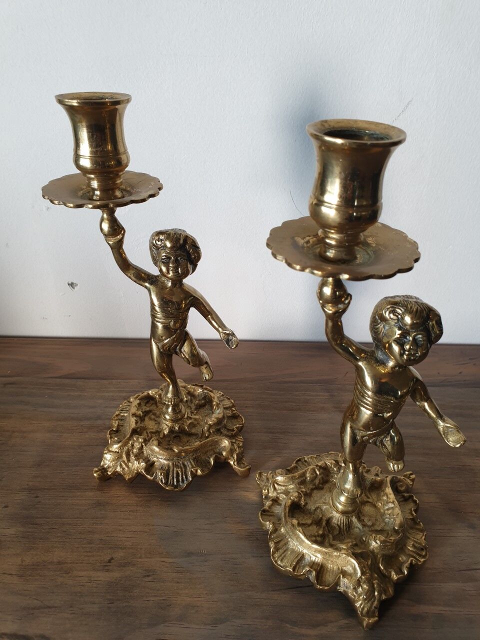 Pair of gilded bronze candlesticks