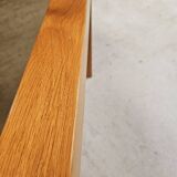 Coffee table in wood and smoked glass 1970 vintage