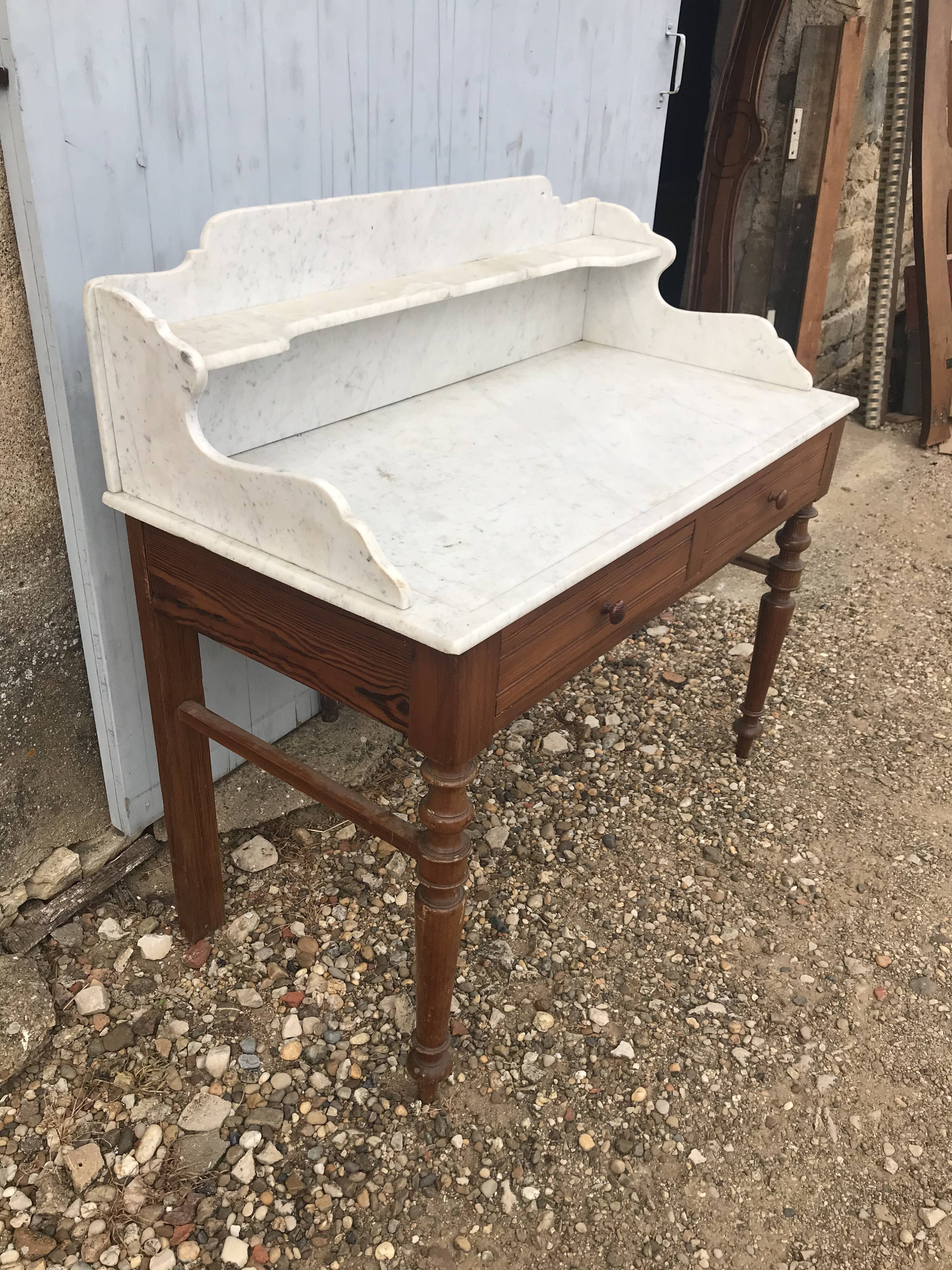 Dressing table Louis Philippe white marble