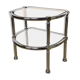 Half-moon side table double chrome tray and smoked glass 70's