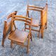 A set of 4 vintage folding wooden chairs, 1970s.