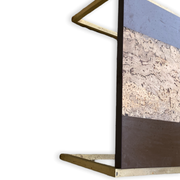 Coffee table in cork, wood and gilded steel in the taste of Romeo Rega