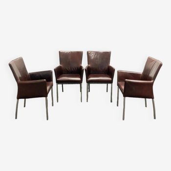 Set of 4 Handmade Unique Leather chairs  (price for all 4)