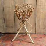 Wicker plant stand