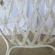Pair of antique garden chairs, wrought iron, white paint.
