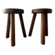 Pair of farmhouse stools in solid oak