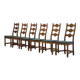 Six vintage 1960s Danish ladderback oak chairs, Henning Kjærnulf brutalist style