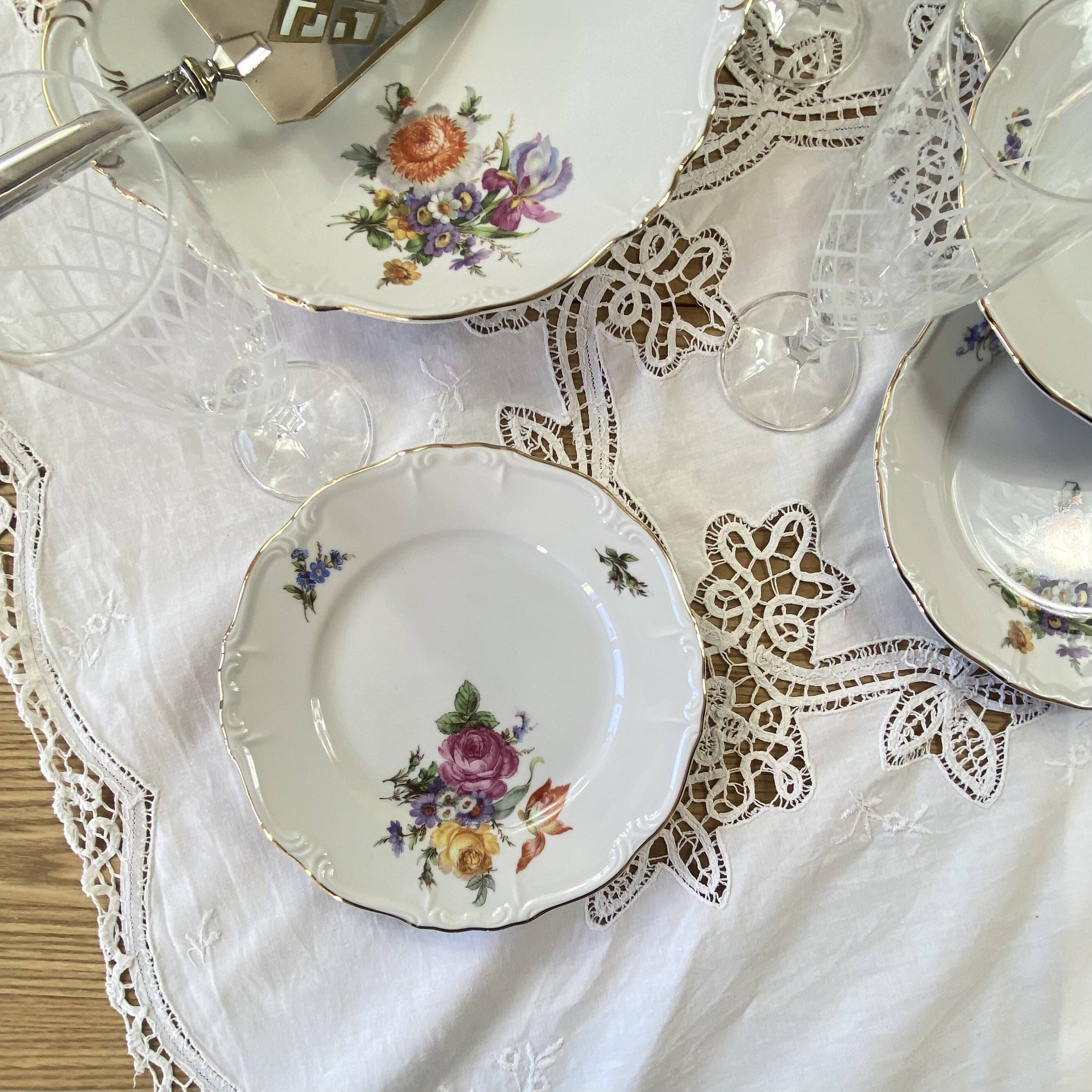 6 assiettes dessert et plat porcelaine ancienne Edelstein Bavaria