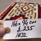 Vintage kilim 166x94 cm wool kelim rug red brown blue beige medium