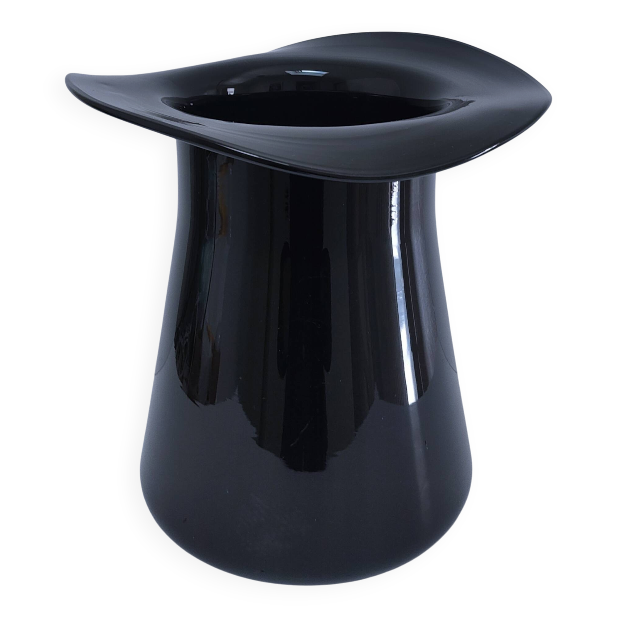 ice bucket and black Murano champagne glass from the 1980s