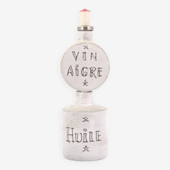Ceramic oil and vinegar bottle by Henri Cimal, Vallauris