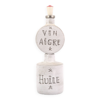 Ceramic oil and vinegar bottle by Henri Cimal, Vallauris