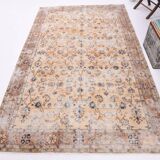 5x8 Rug For Farmhouse Room Blue Orange Vintage Rug, 162x262Cm SK 5165
