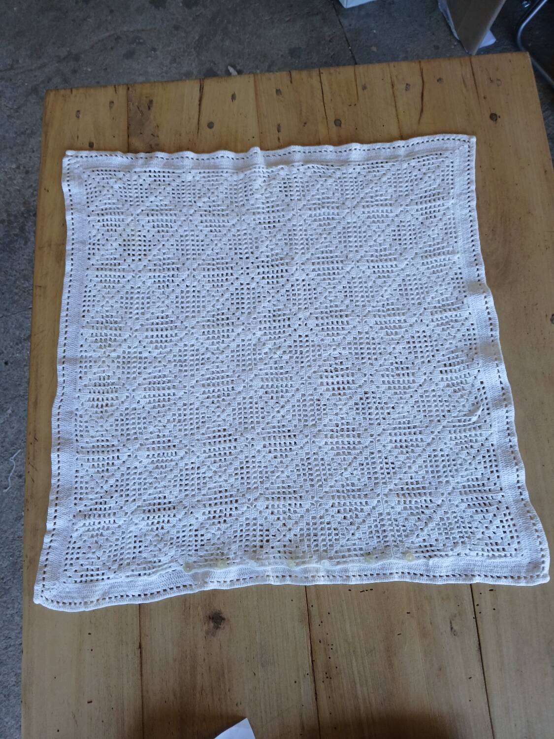 Handmade crochet antique pillowcase