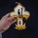 Polychrome earthenware holy water font signed Henriot Quimper from the 60s vintage