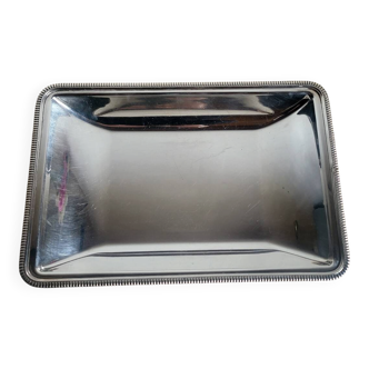 Rectangular metal silver-plated tray
