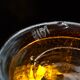 Large vase signed Biot in amber colour.