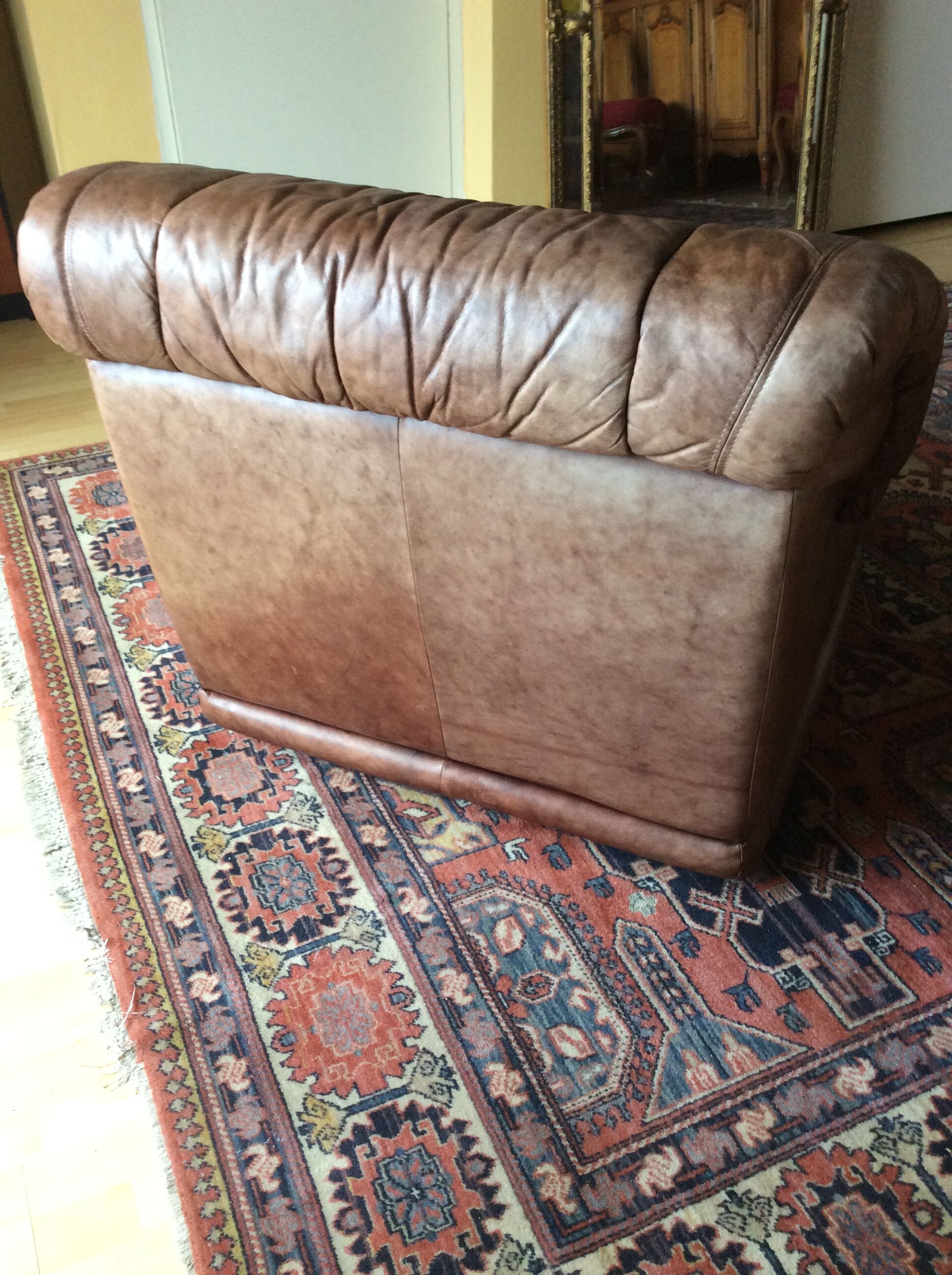 Vintage brown leather armchair