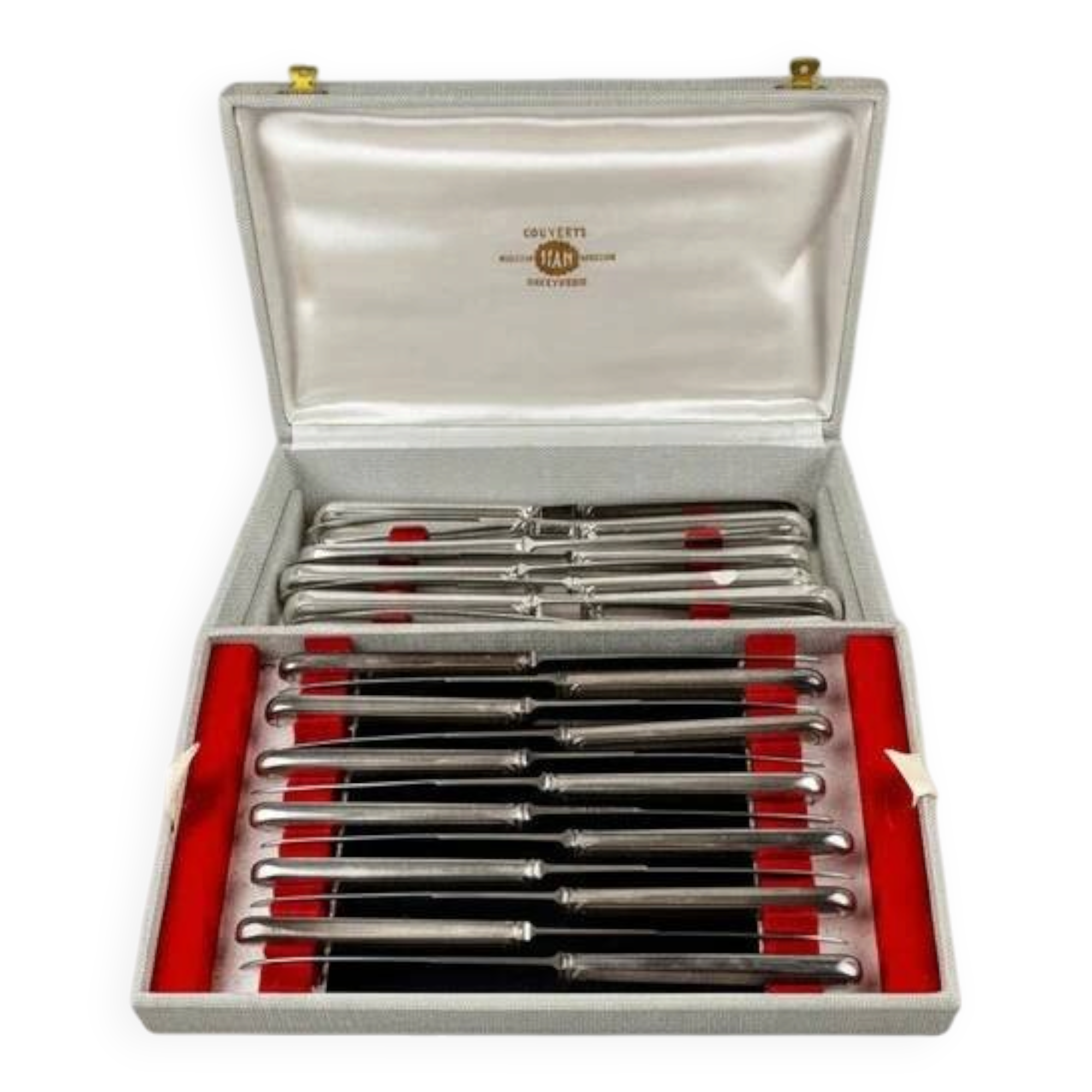 Set of 24 silver-plated knives SFAM, filet model.