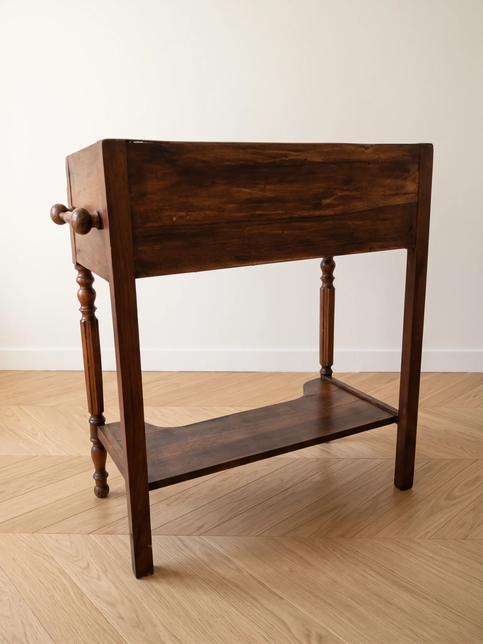 Table de toilette ancienne en bois et marbre