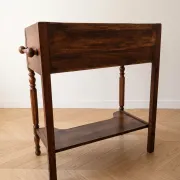 Table de toilette ancienne en bois et marbre