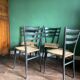 Chaises 1950 en bois et corde