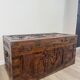 Chinese carved chest made of solid wood — life scenes in bas-relief
