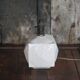 Cracked ceramic Art Deco lamp, table lamp, cube-shaped lamp.