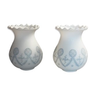 Lot 2 abat-jour globe en verre - vintage