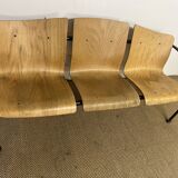 3-seater bench wood and metal