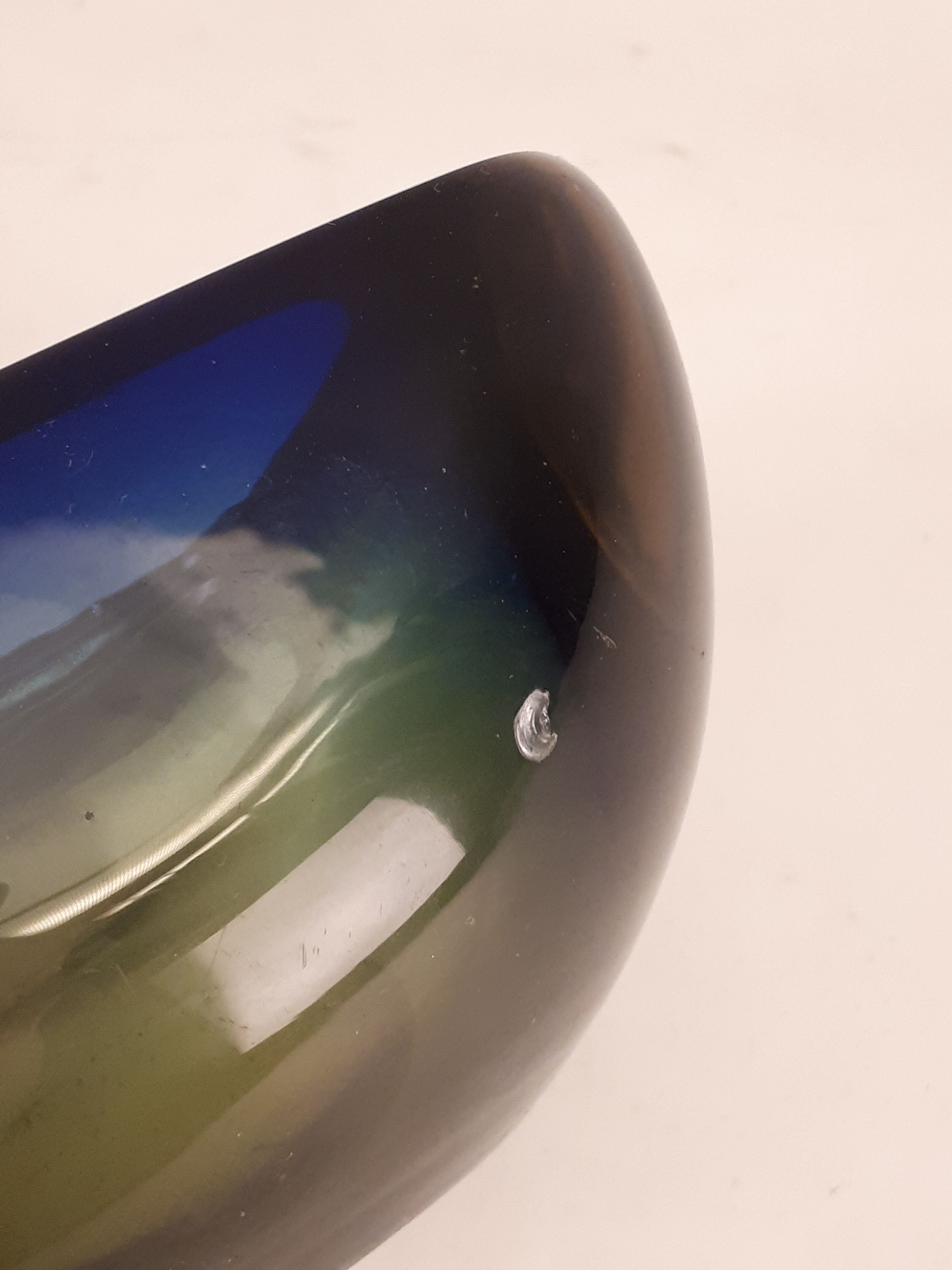 Empty-pocket ashtray glass Murano Sommerso vintage design 1960 1970