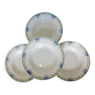 4 assiettes creuses vintage de St Amand 220631