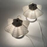 Pair of table lamps with pleated shades – 1980s