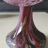 Volubilis vase in Murano glass. Pink speckled background. Height 21 cm.