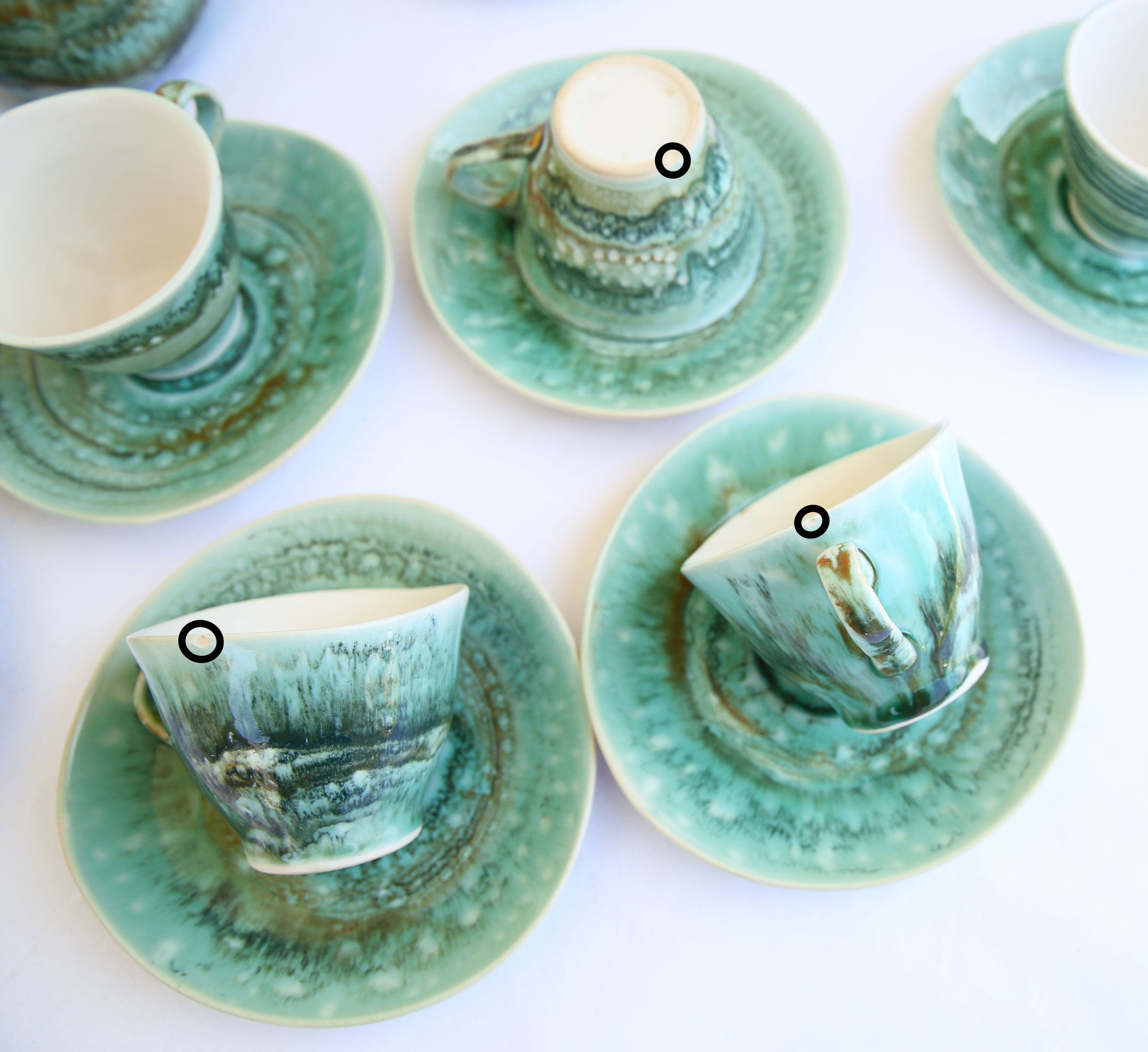 Niderviller blue earthenware tea or coffee service, Moss collection