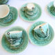 Niderviller blue earthenware tea or coffee service, Moss collection