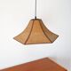 Hexagonal pendant light in brown rattan, 1970