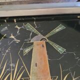 Plateau en verre peint 30's