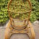 Curved bamboo and rattan armchair in Italian style by Roberti from the 1960s.
